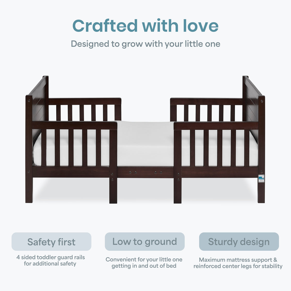 Dream On Me Hudson 3 In 1 Convertible Toddler Bed