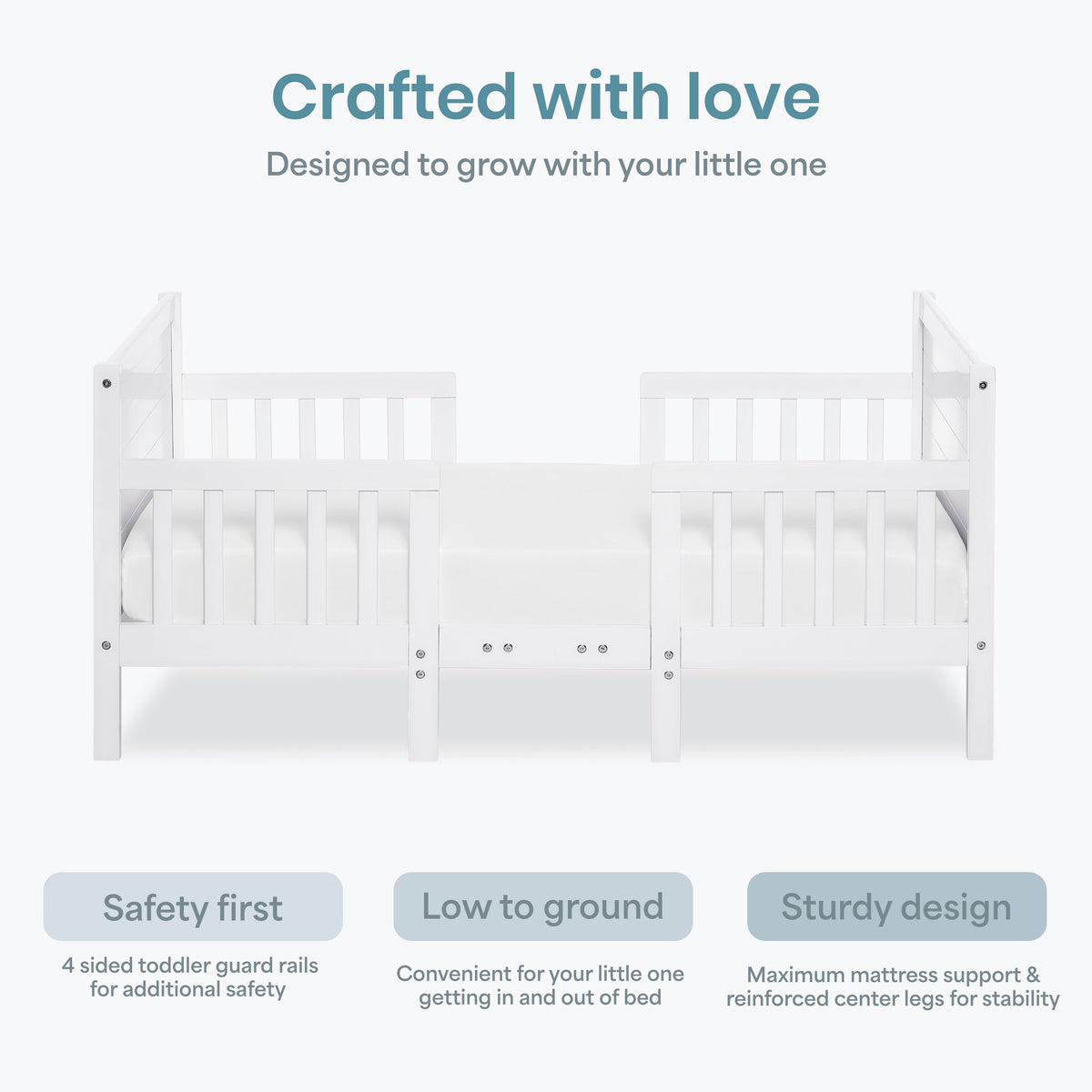 Dream On Me Hudson 3 In 1 Convertible Toddler Bed