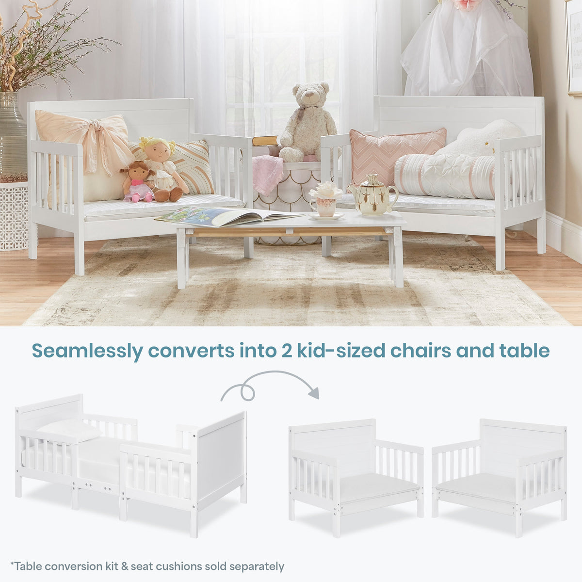 Dream On Me Hudson 3 In 1 Convertible Toddler Bed