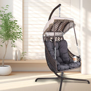 Swing Egg Chair with Stand, Rattan Frame, Hammock Chair