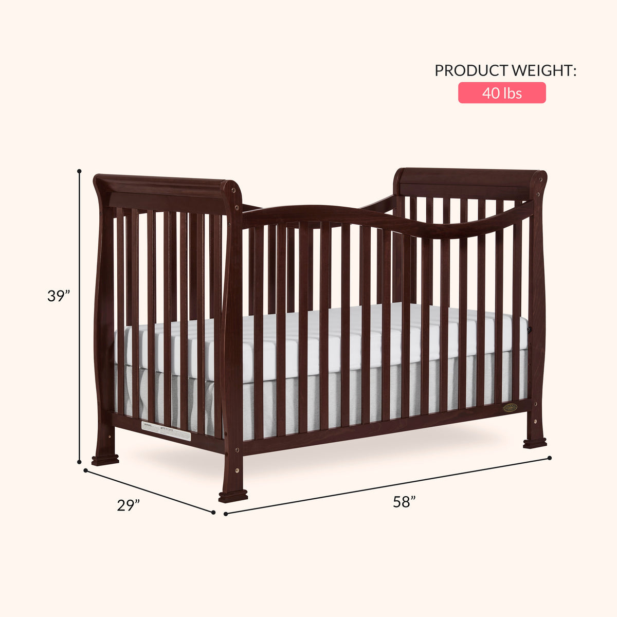 Dream On Me Violet 7-in-1 Convertible Crib