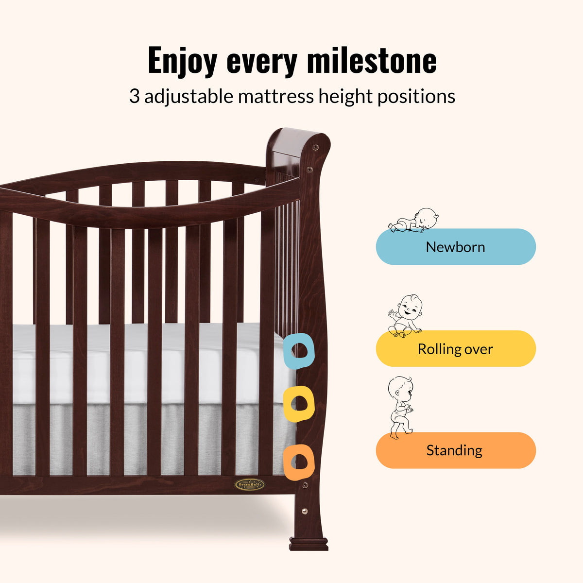 Dream On Me Violet 7-in-1 Convertible Crib