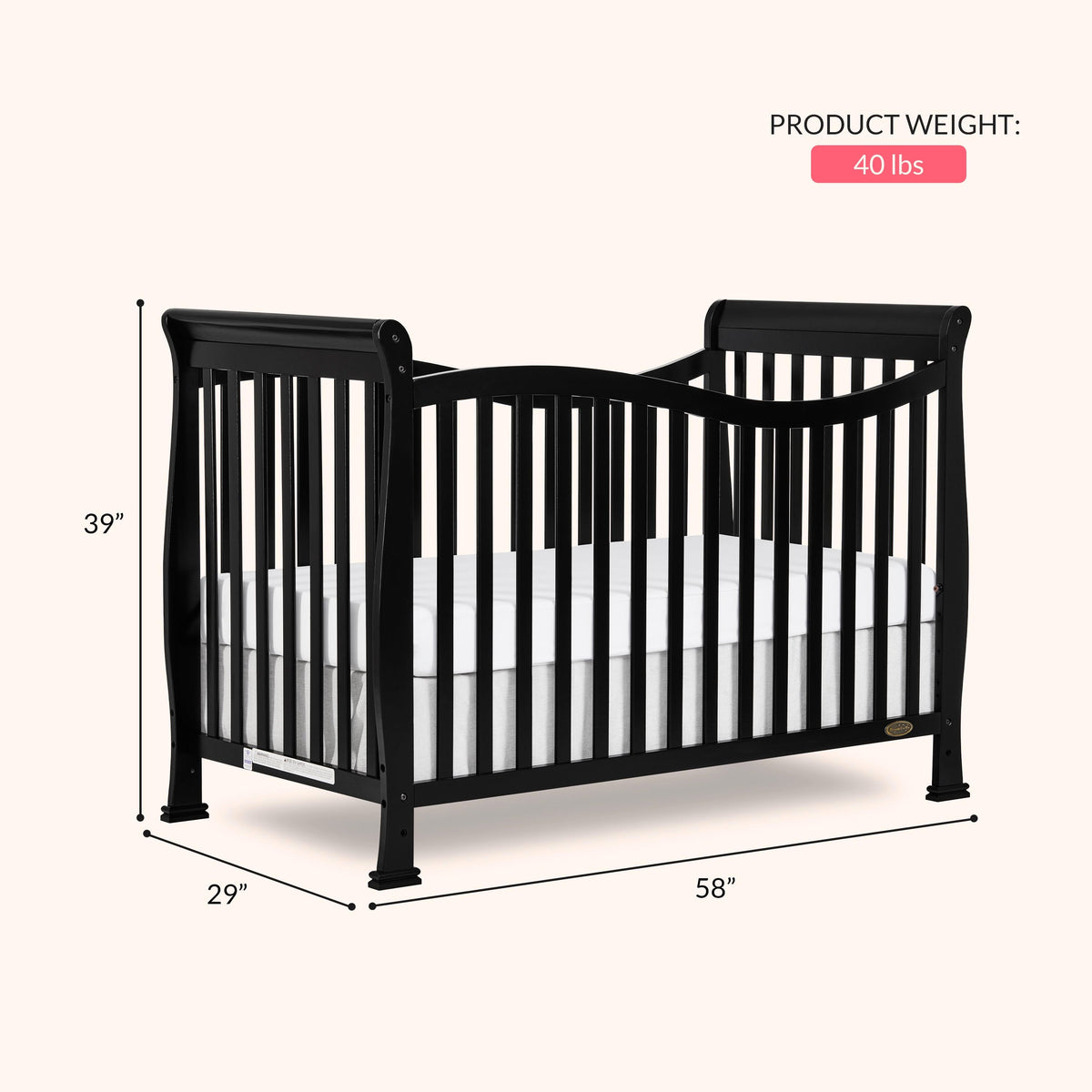 Dream On Me Violet 7-in-1 Convertible Crib