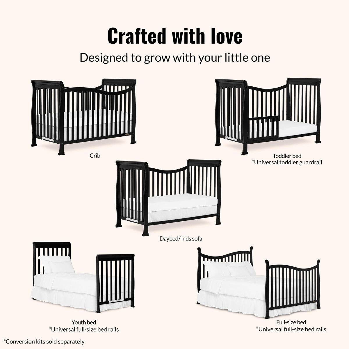 Dream On Me Violet 7-in-1 Convertible Crib