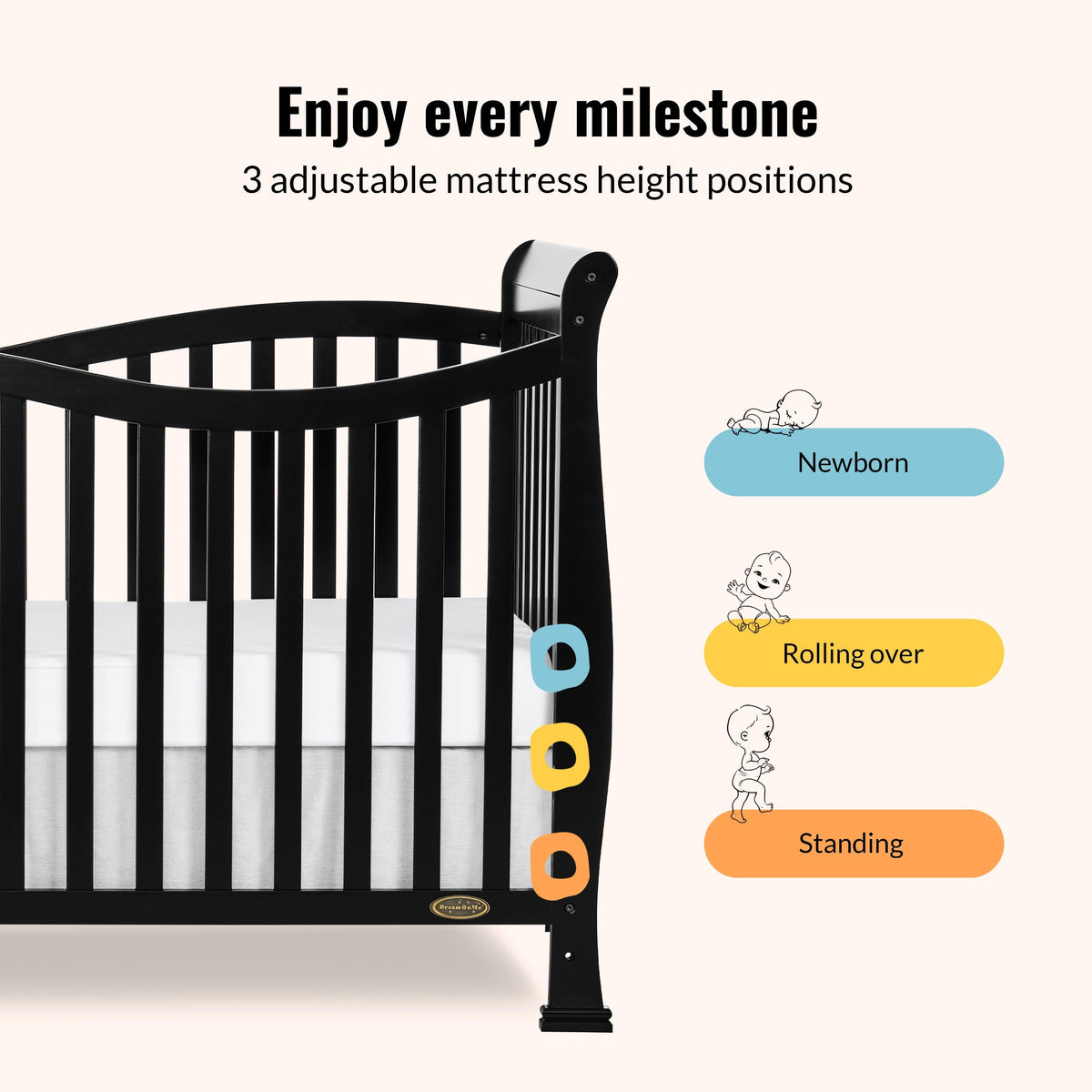 Dream On Me Violet 7-in-1 Convertible Crib