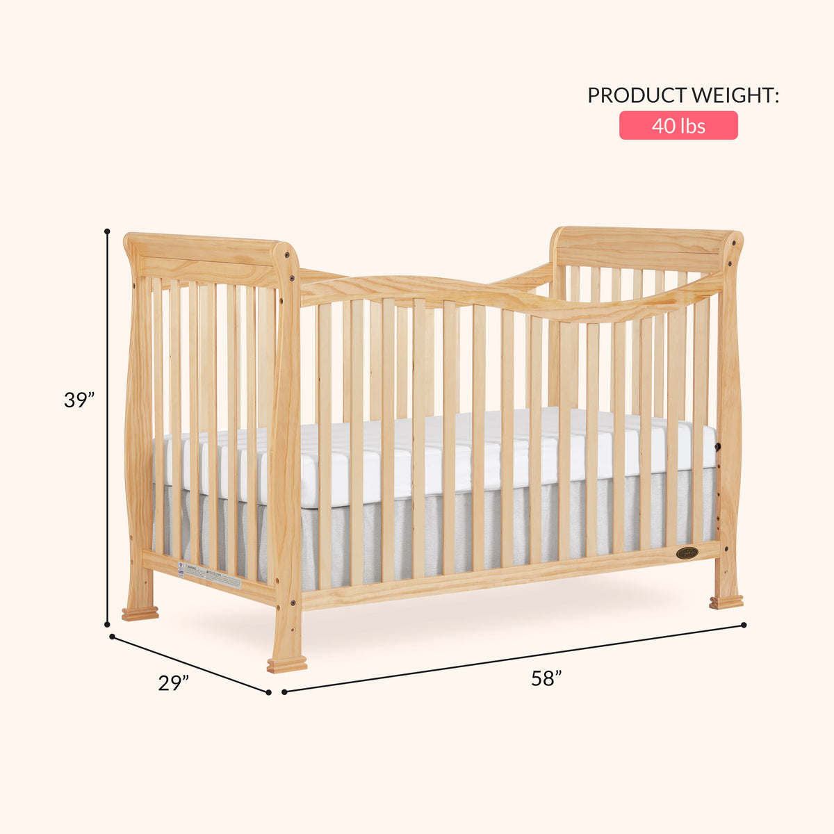 Dream On Me Violet 7-in-1 Convertible Crib
