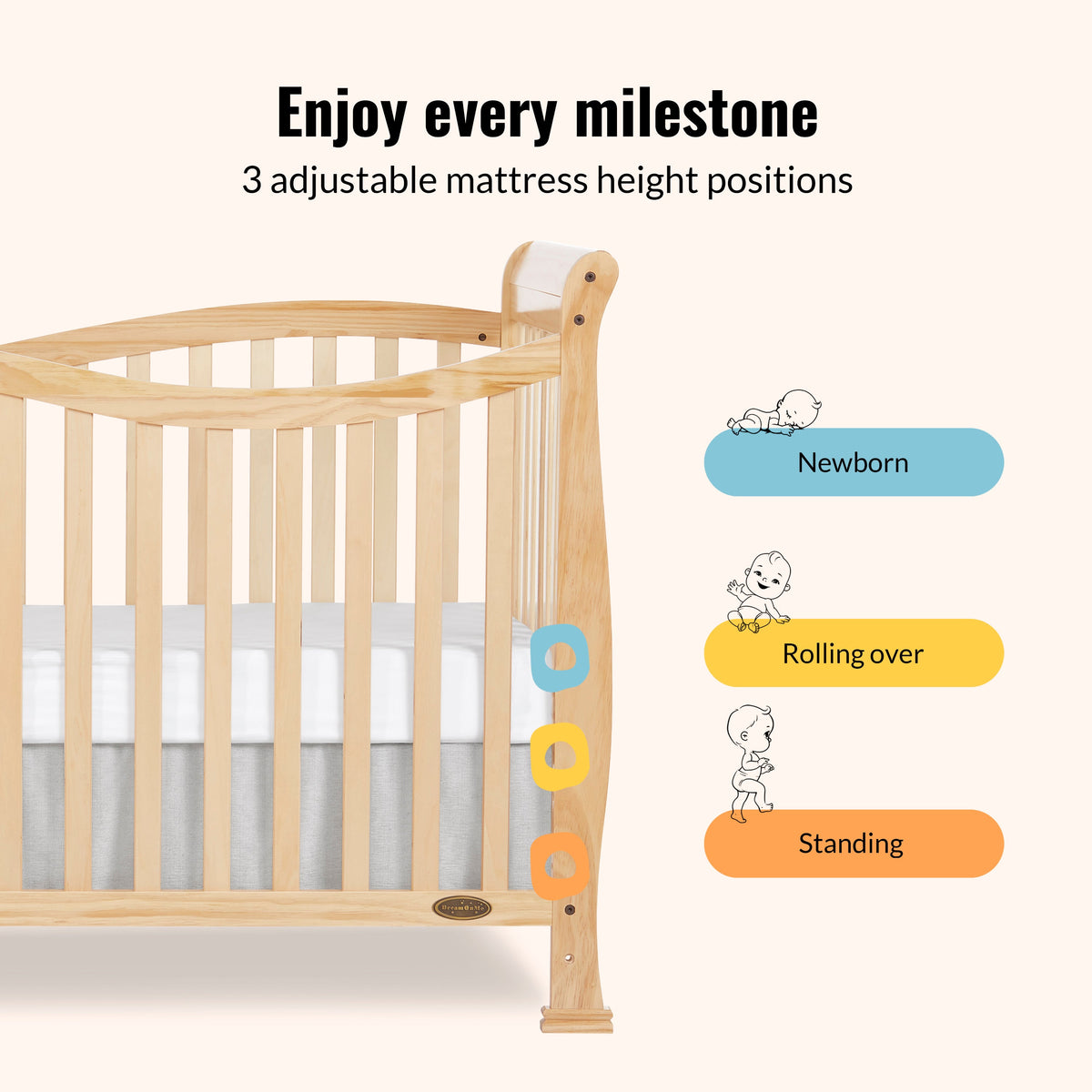 Dream On Me Violet 7-in-1 Convertible Crib