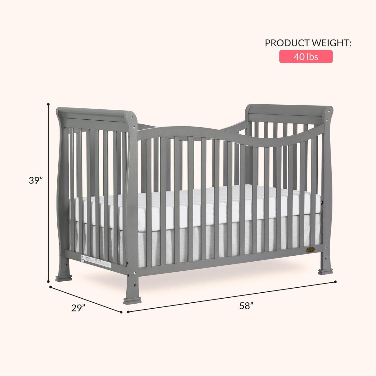 Dream On Me Violet 7-in-1 Convertible Crib