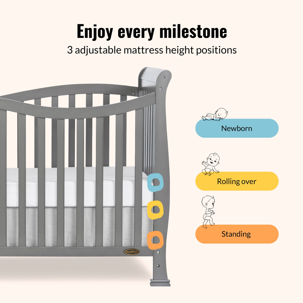 Dream On Me Violet 7-in-1 Convertible Crib