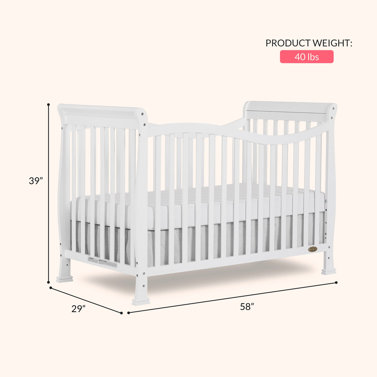 Dream On Me Violet 7-in-1 Convertible Crib