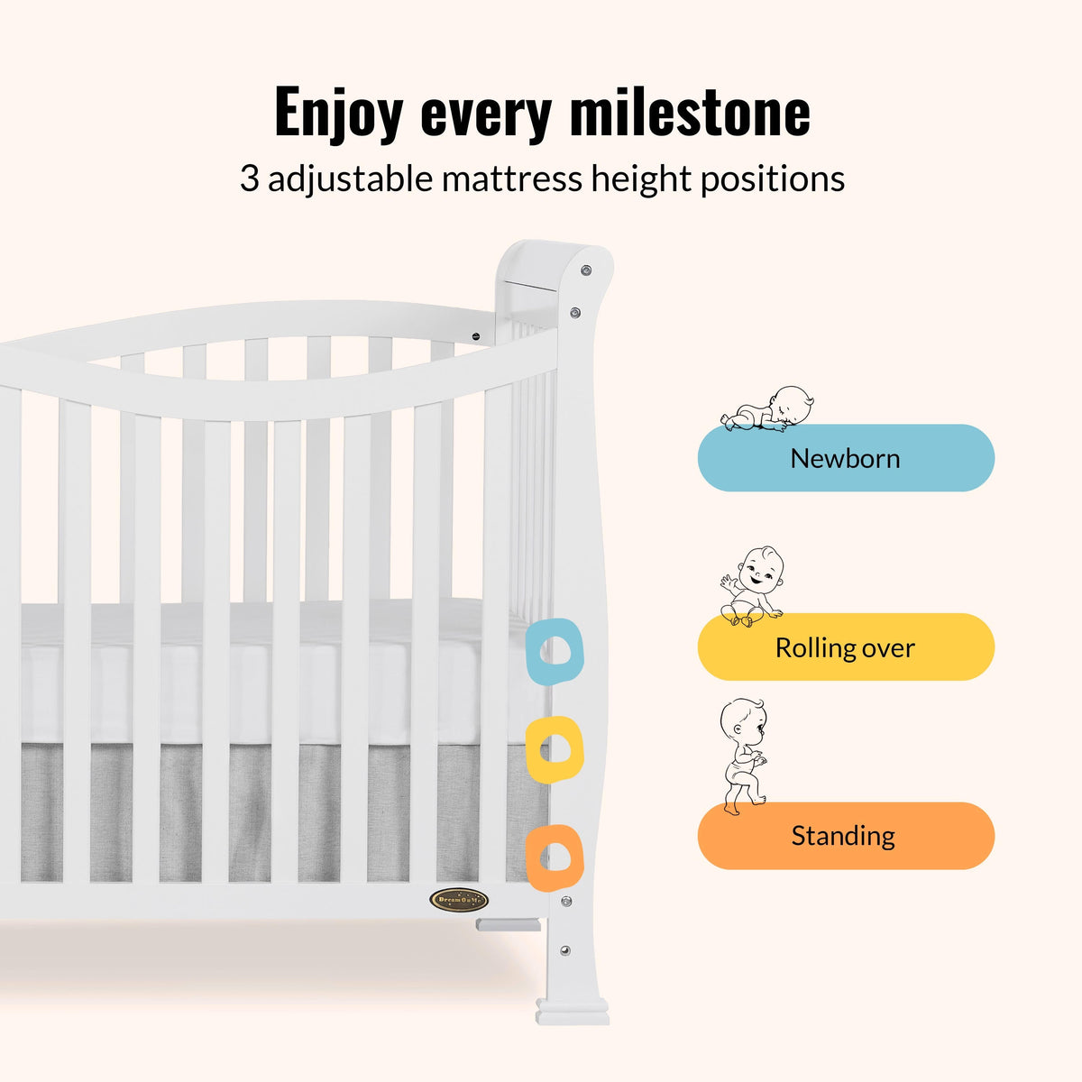 Dream On Me Violet 7-in-1 Convertible Crib