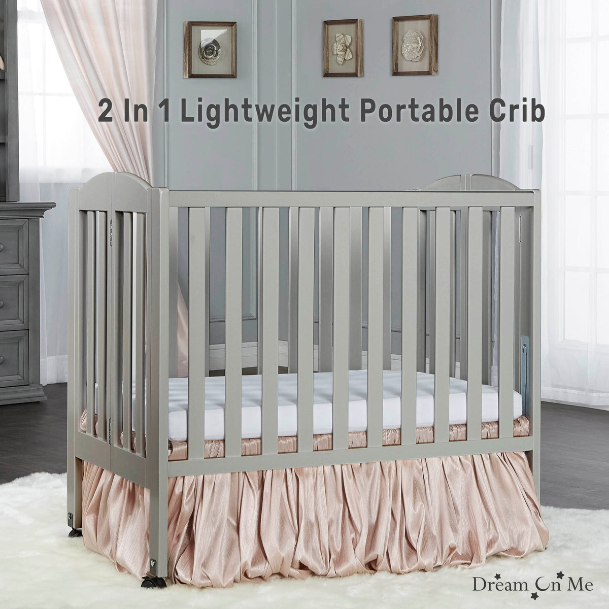 Dream On Me 2-in-1 Folding Portable Mini Crib
