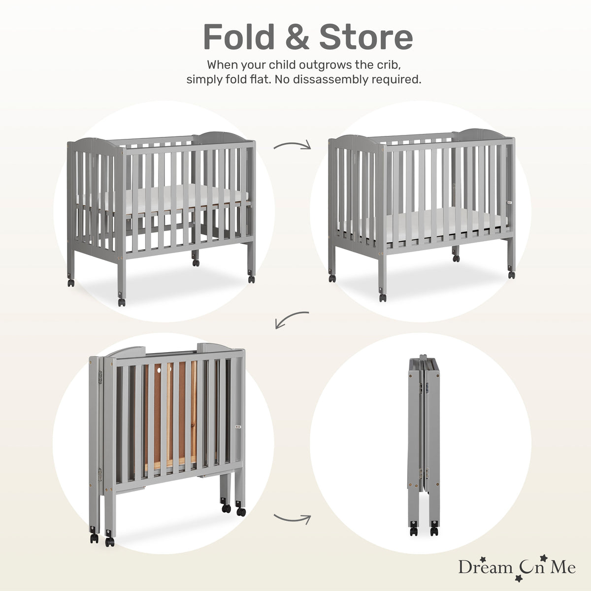 Dream On Me 2-in-1 Folding Portable Mini Crib