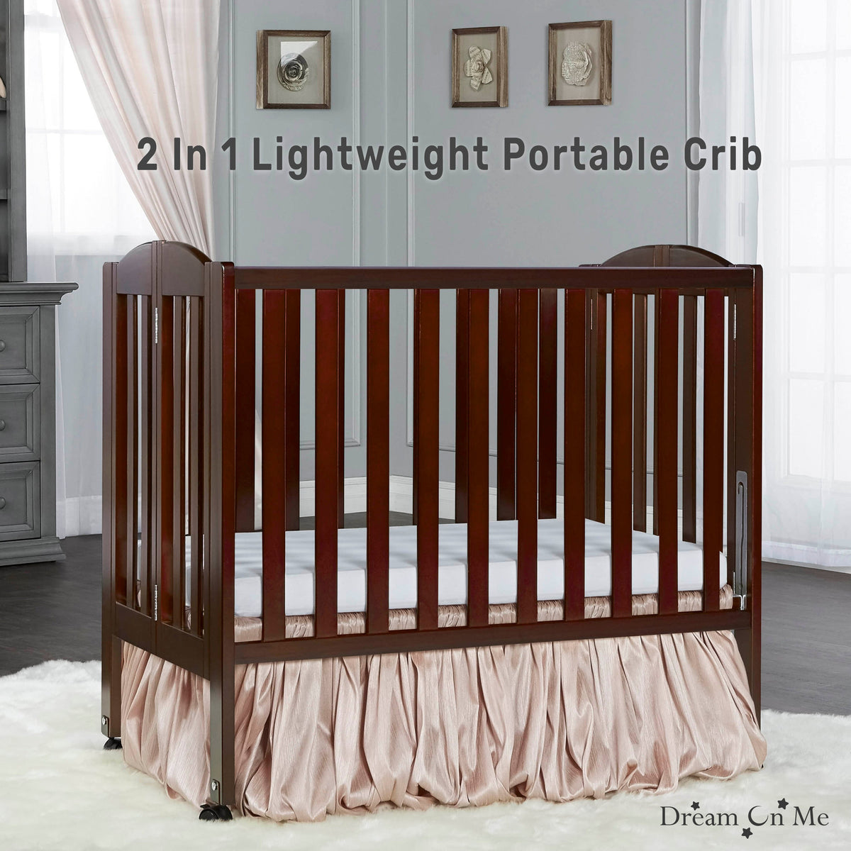 Dream On Me 2-in-1 Folding Portable Mini Crib