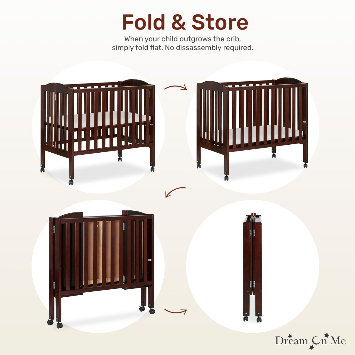 Dream On Me 2-in-1 Folding Portable Mini Crib