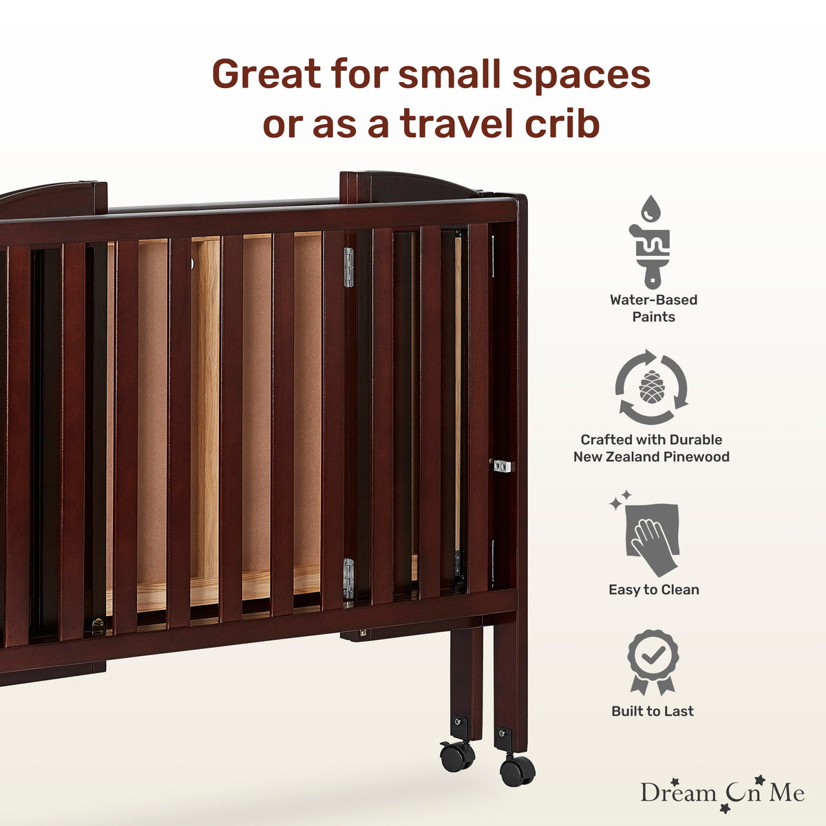 Dream On Me 2-in-1 Folding Portable Mini Crib