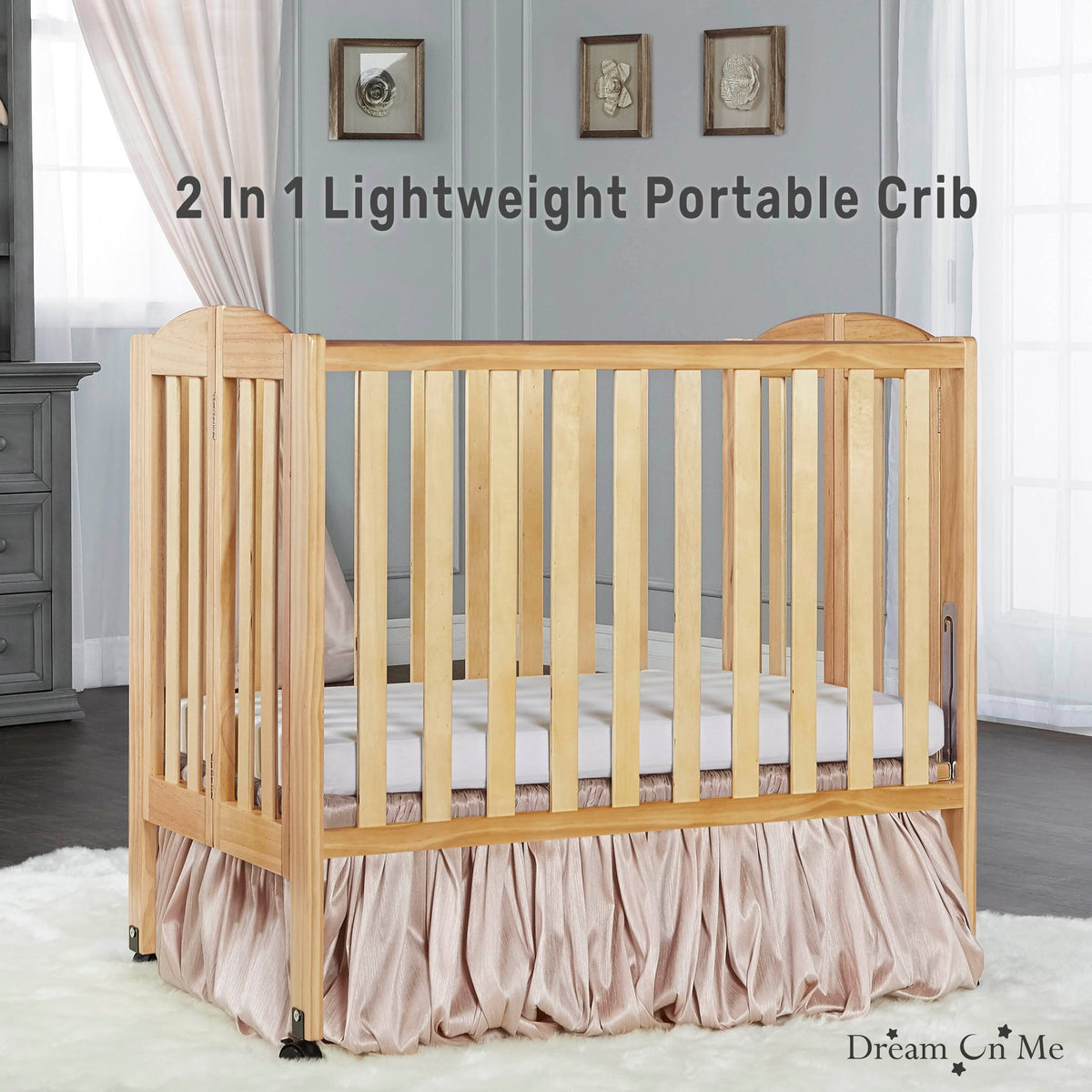 Dream On Me 2-in-1 Folding Portable Mini Crib