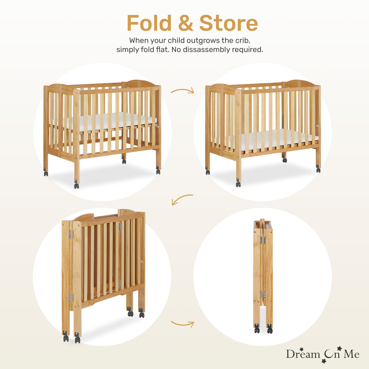 Dream On Me 2-in-1 Folding Portable Mini Crib