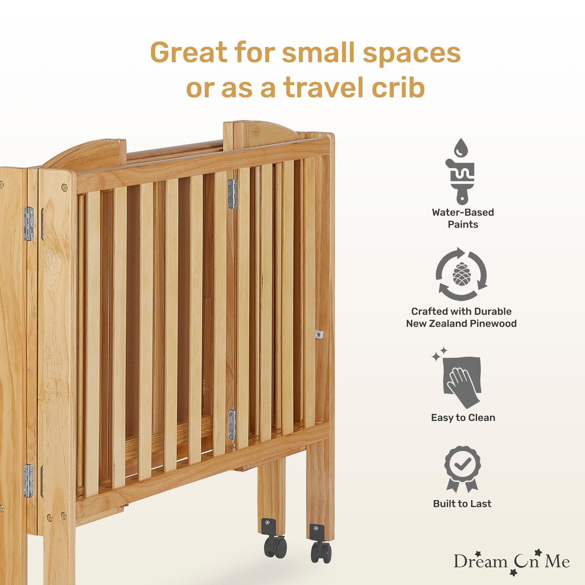Dream On Me 2-in-1 Folding Portable Mini Crib