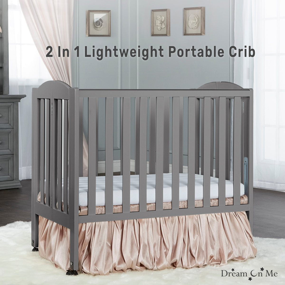 Dream On Me 2-in-1 Folding Portable Mini Crib