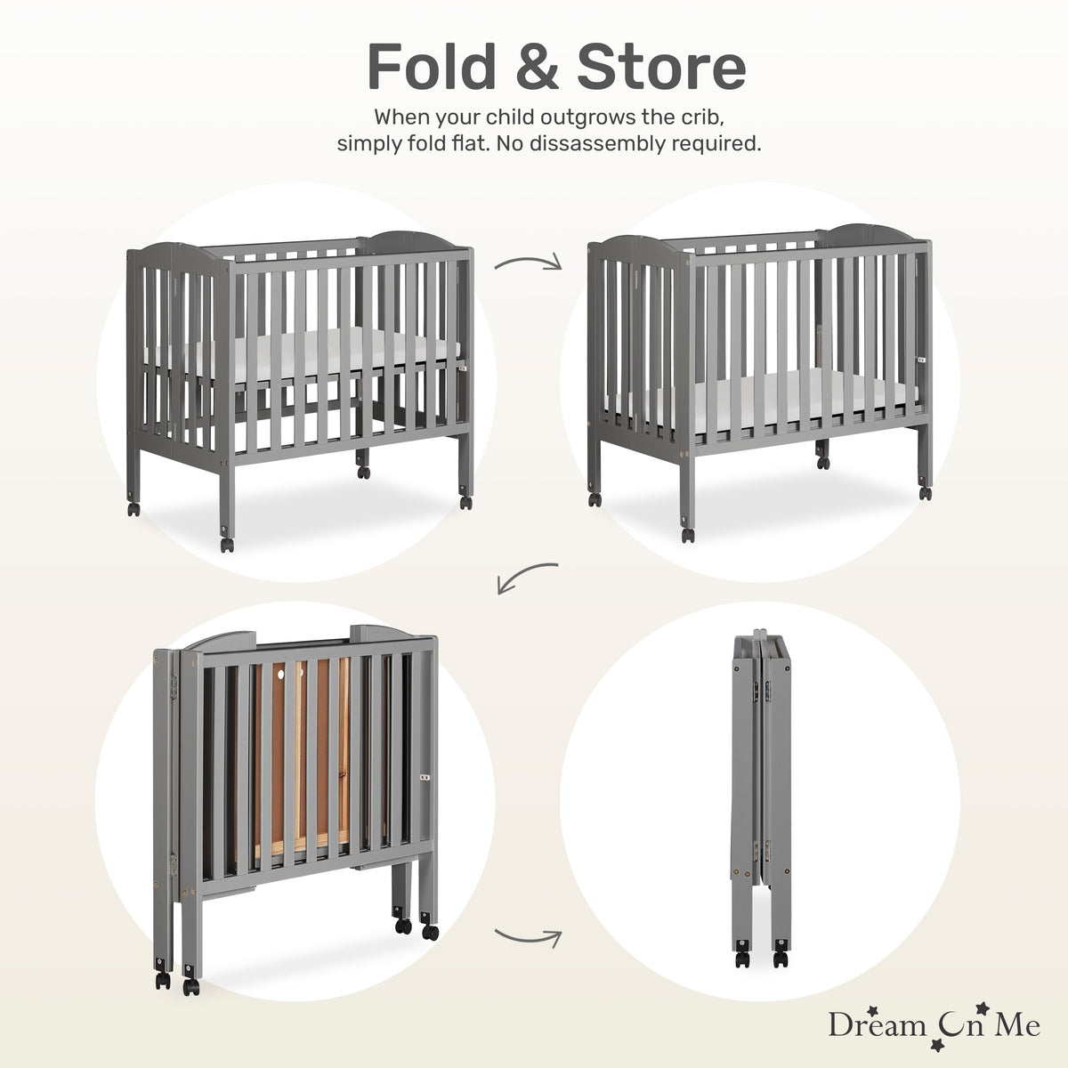 Dream On Me 2-in-1 Folding Portable Mini Crib