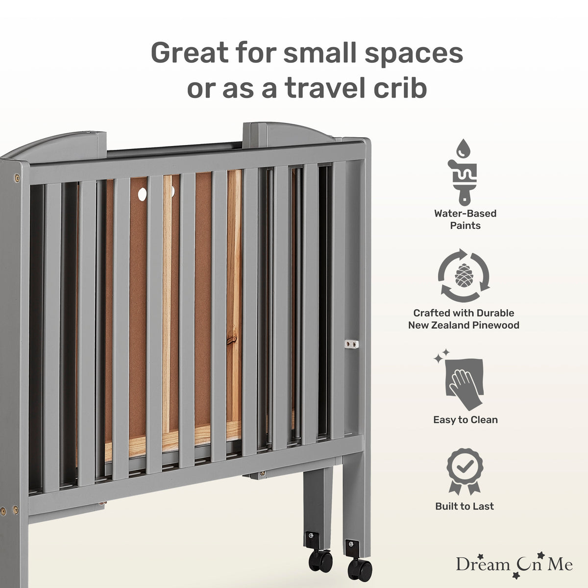 Dream On Me 2-in-1 Folding Portable Mini Crib