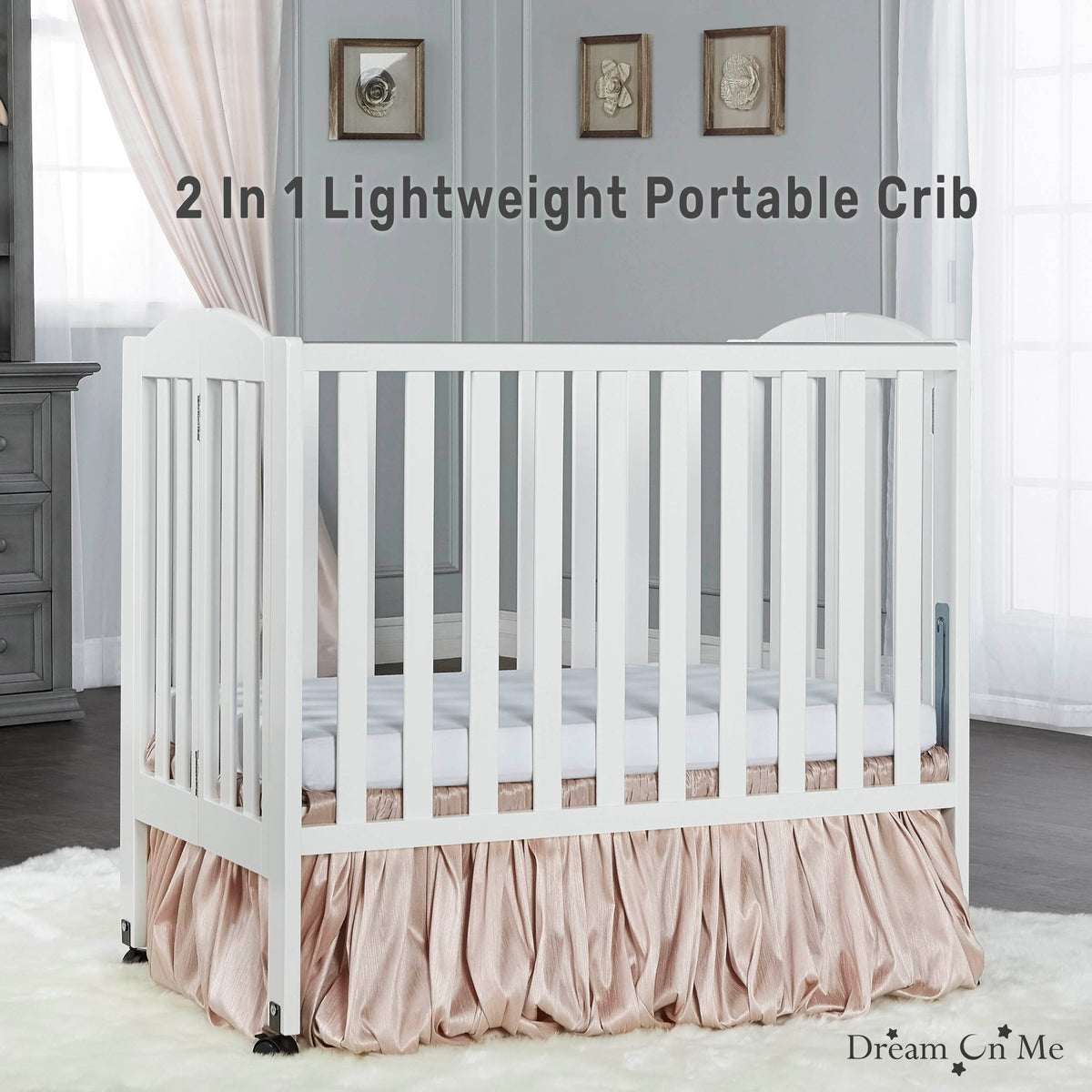 Dream On Me 2-in-1 Folding Portable Mini Crib