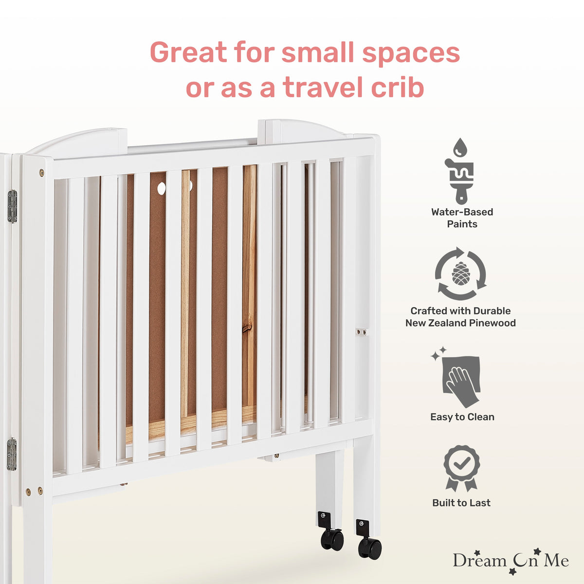 Dream On Me 2-in-1 Folding Portable Mini Crib