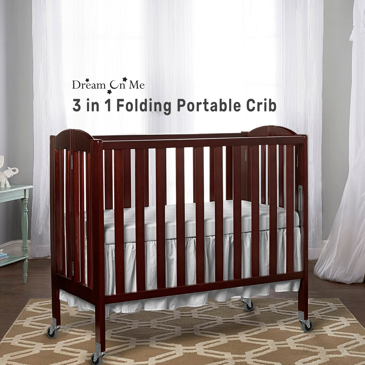 Dream On Me 3-in-1 Folding Portable Crib