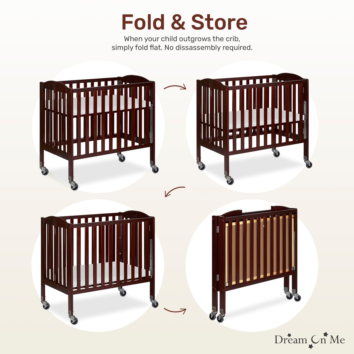 Dream On Me 3-in-1 Folding Portable Crib