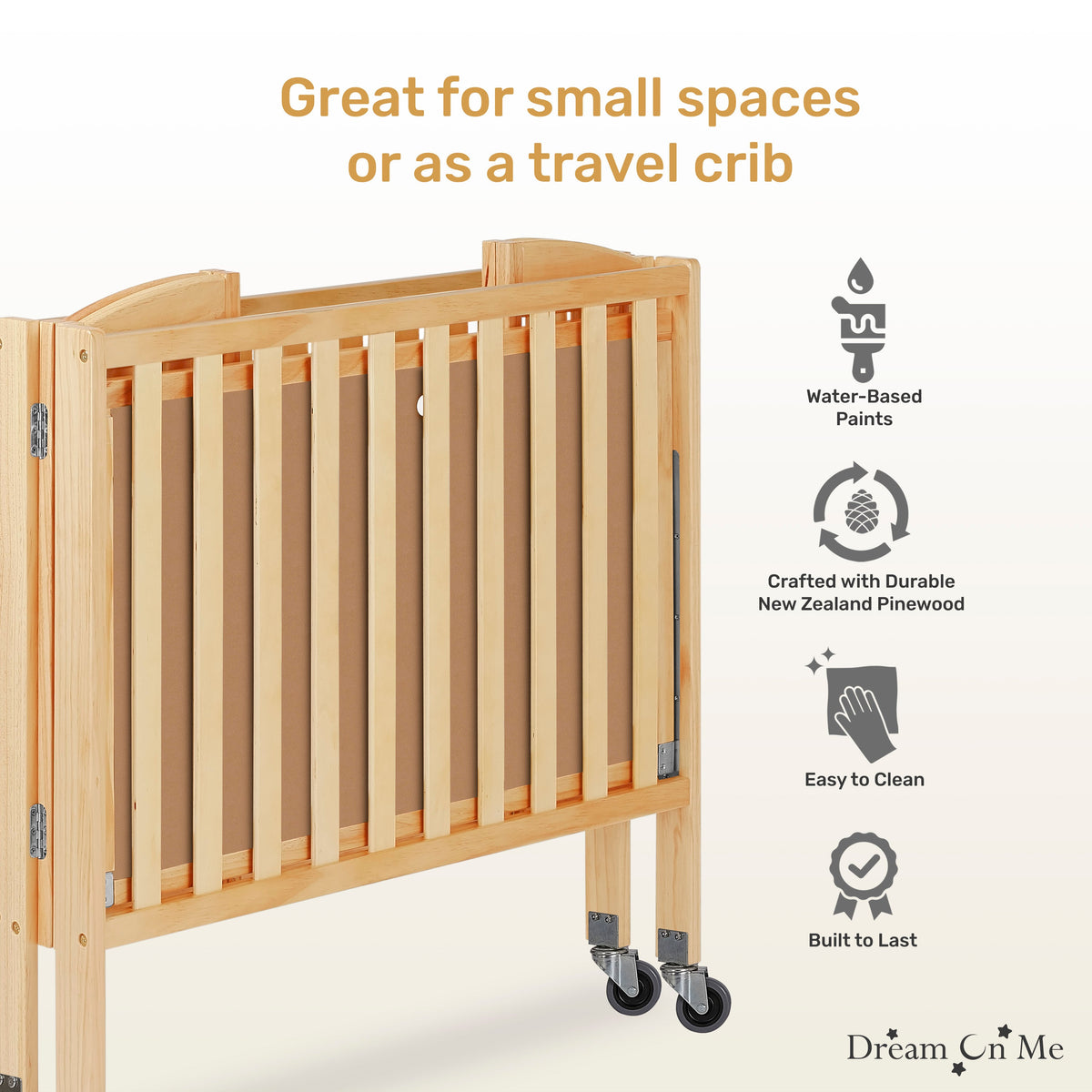 Dream On Me 3-in-1 Folding Portable Crib