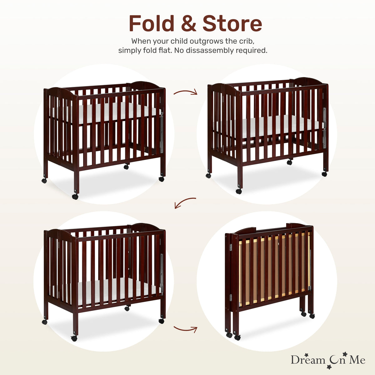 Dream On Me 3-in-1 Portable Folding Crib