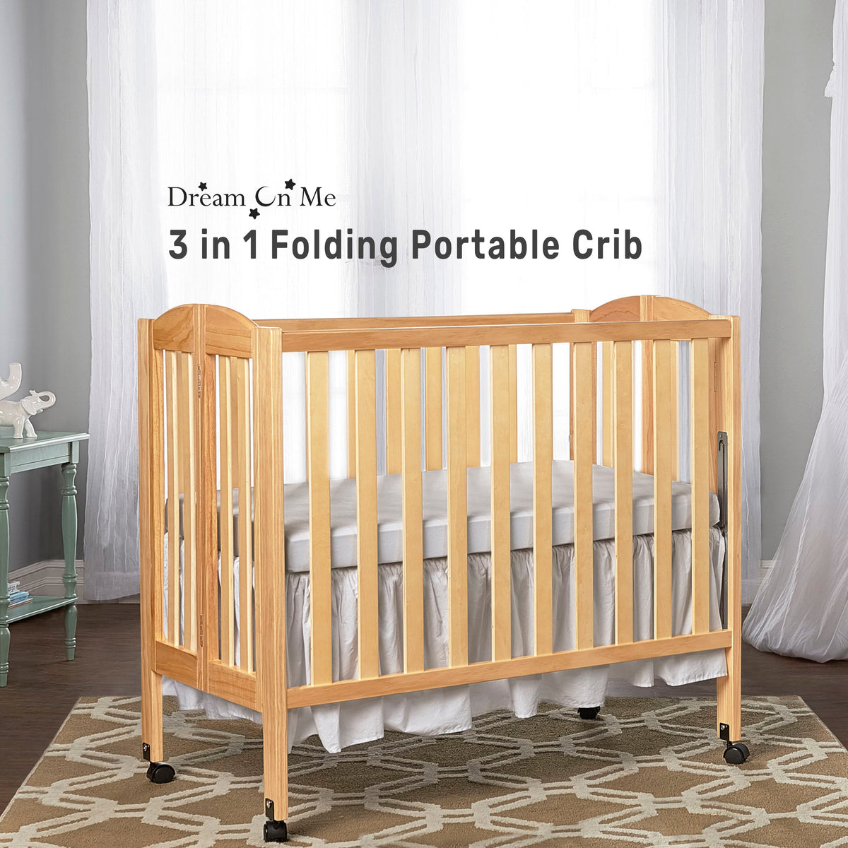 Dream On Me 3-in-1 Portable Folding Crib
