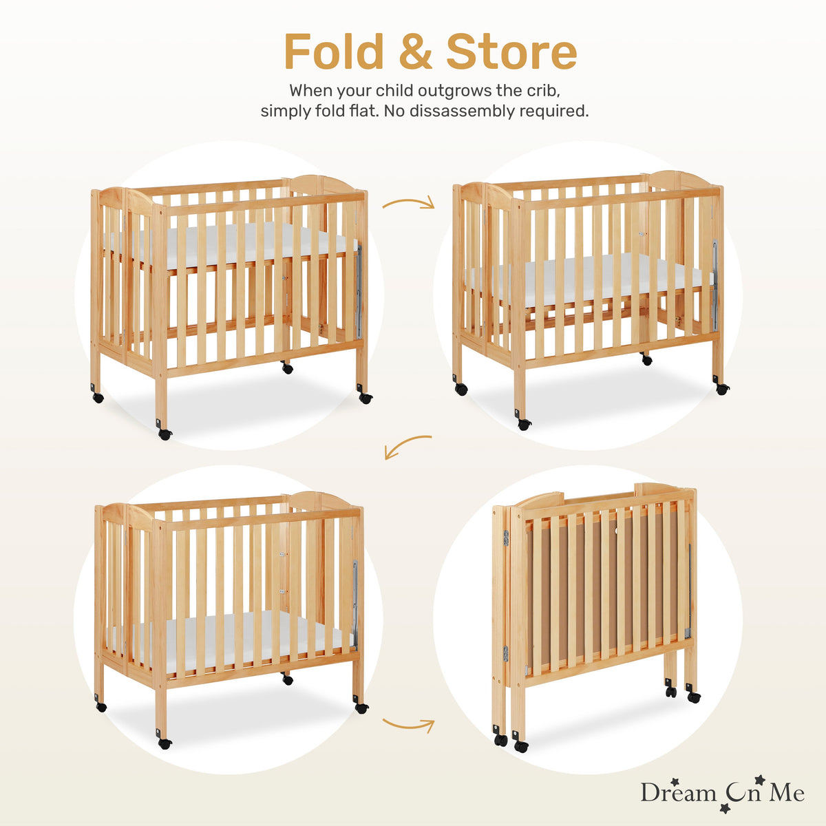 Dream On Me 3-in-1 Portable Folding Crib