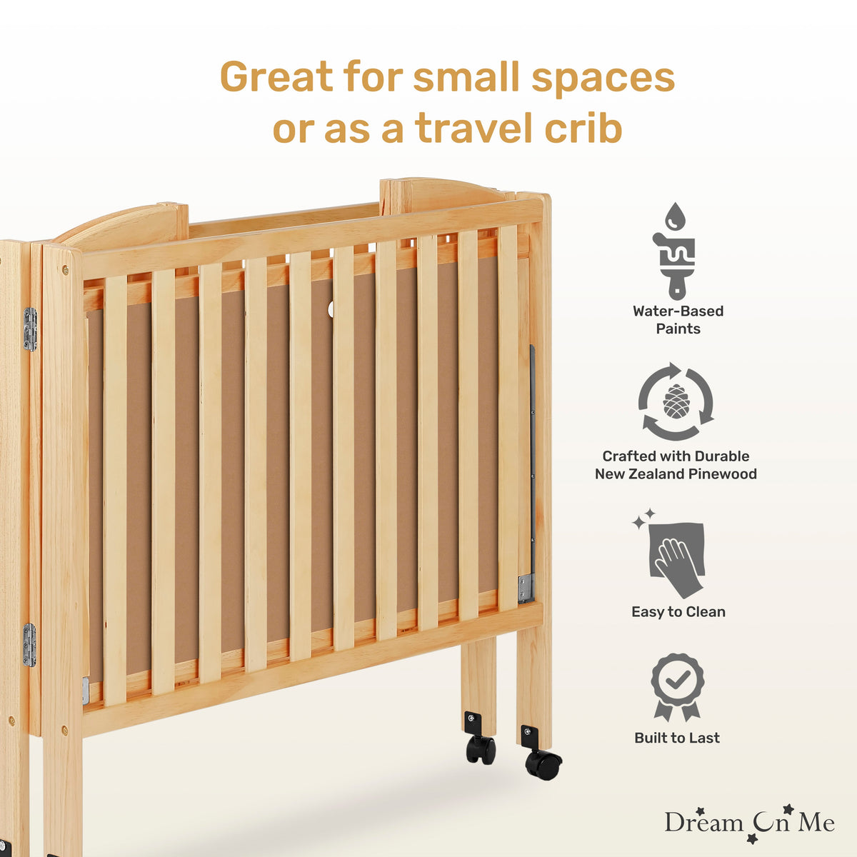 Dream On Me 3-in-1 Portable Folding Crib