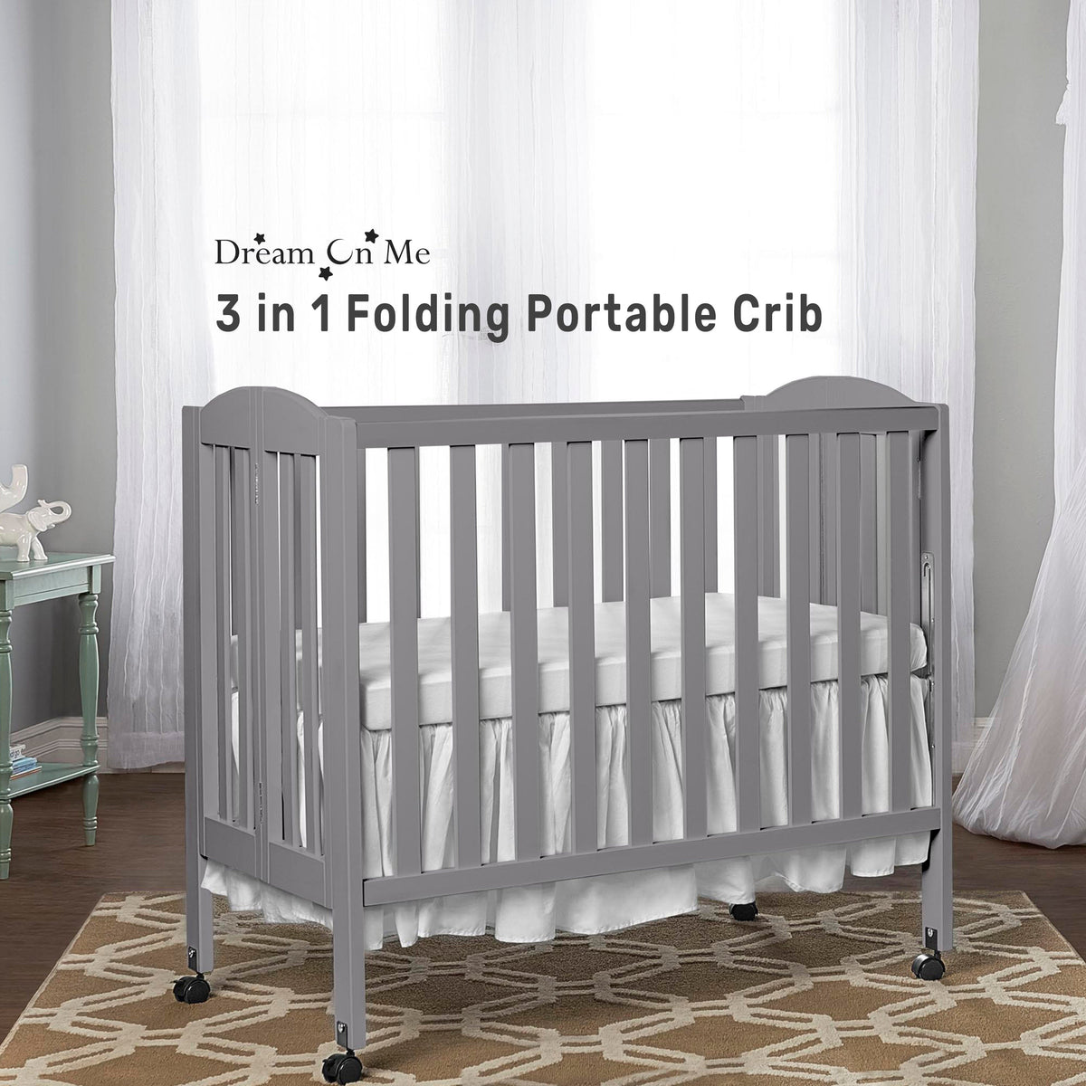 Dream On Me 3-in-1 Portable Folding Crib