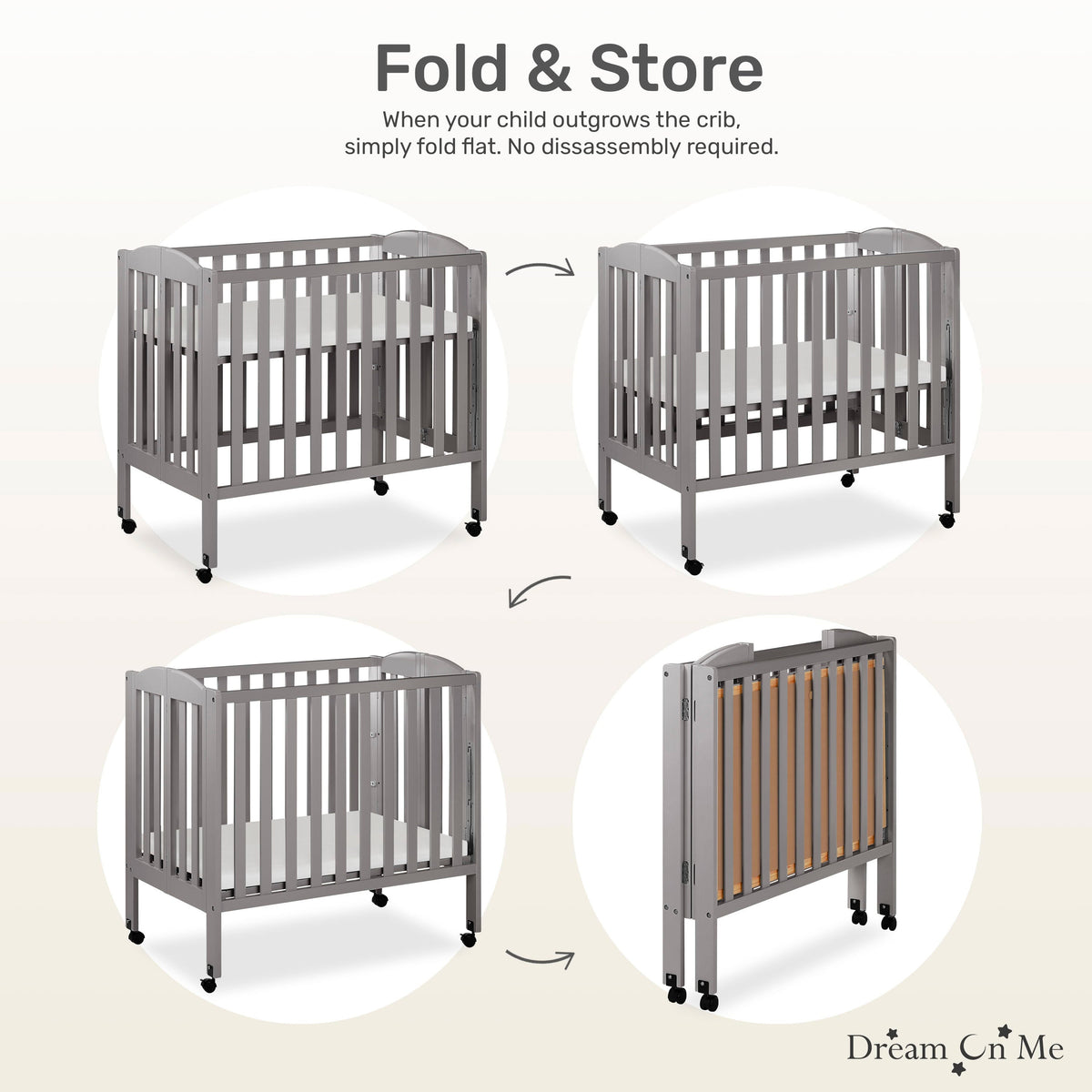 Dream On Me 3-in-1 Portable Folding Crib