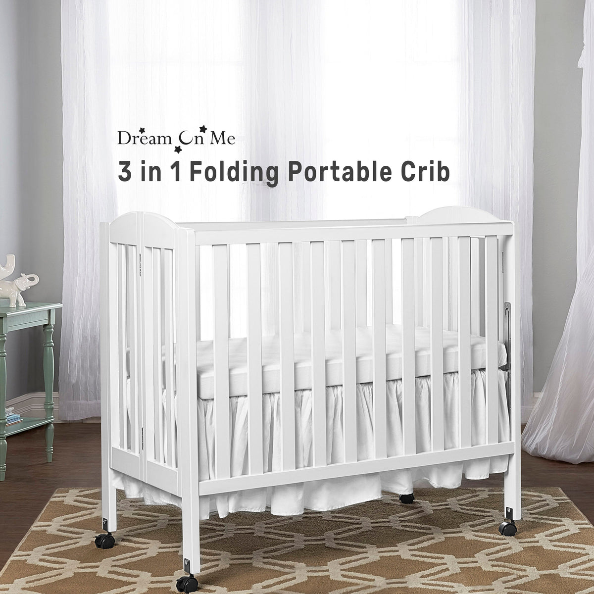 Dream On Me 3-in-1 Portable Folding Crib