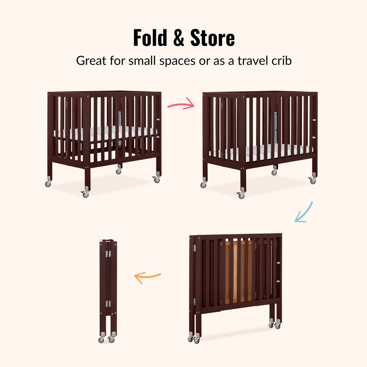 Dream On Me Jett Non Full Size Folding Crib