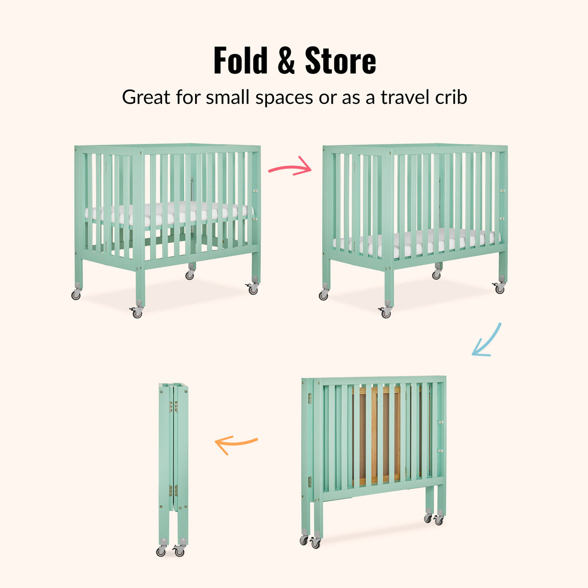 Dream On Me Jett Non Full Size Folding Crib