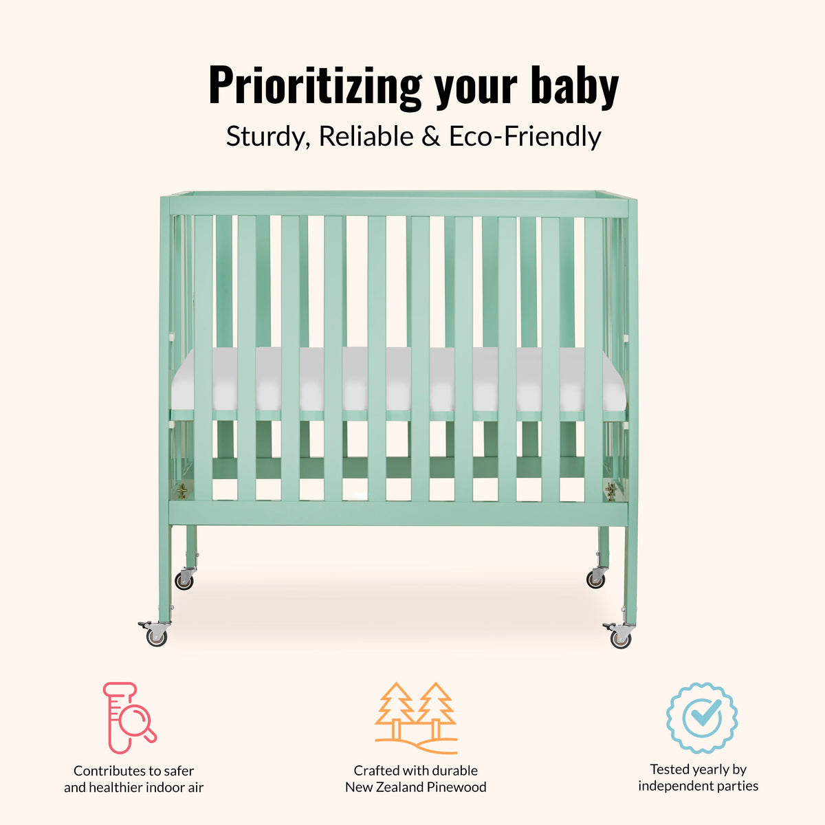 Dream On Me Jett Non Full Size Folding Crib