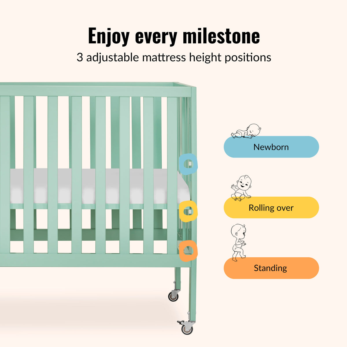 Dream On Me Jett Non Full Size Folding Crib