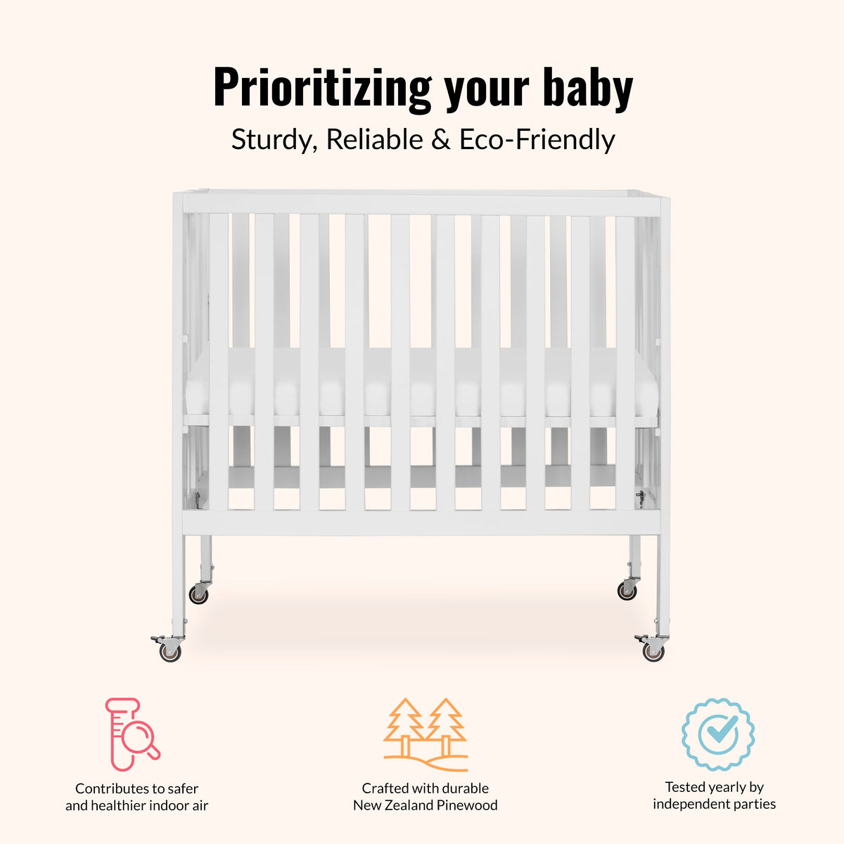 Dream On Me Jett Non Full Size Folding Crib