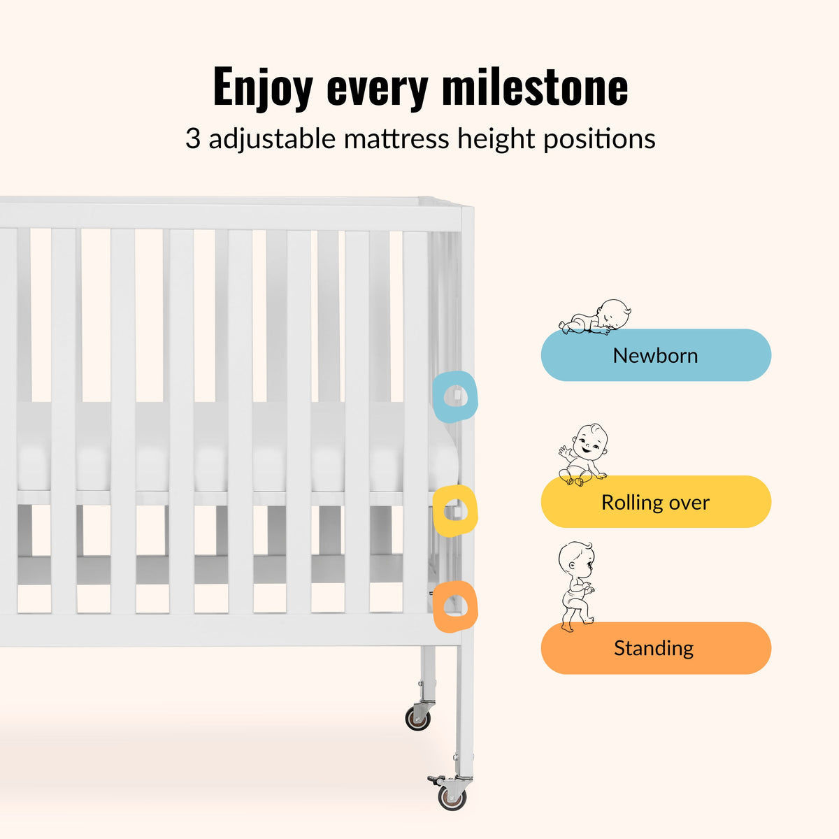 Dream On Me Jett Non Full Size Folding Crib