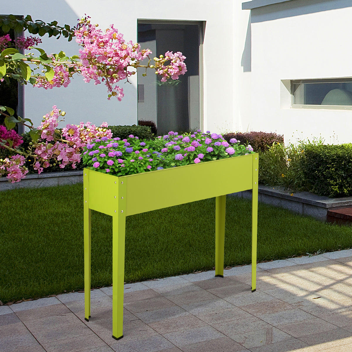 Metal Raised Garden Bed with Legs and Drainage Holes