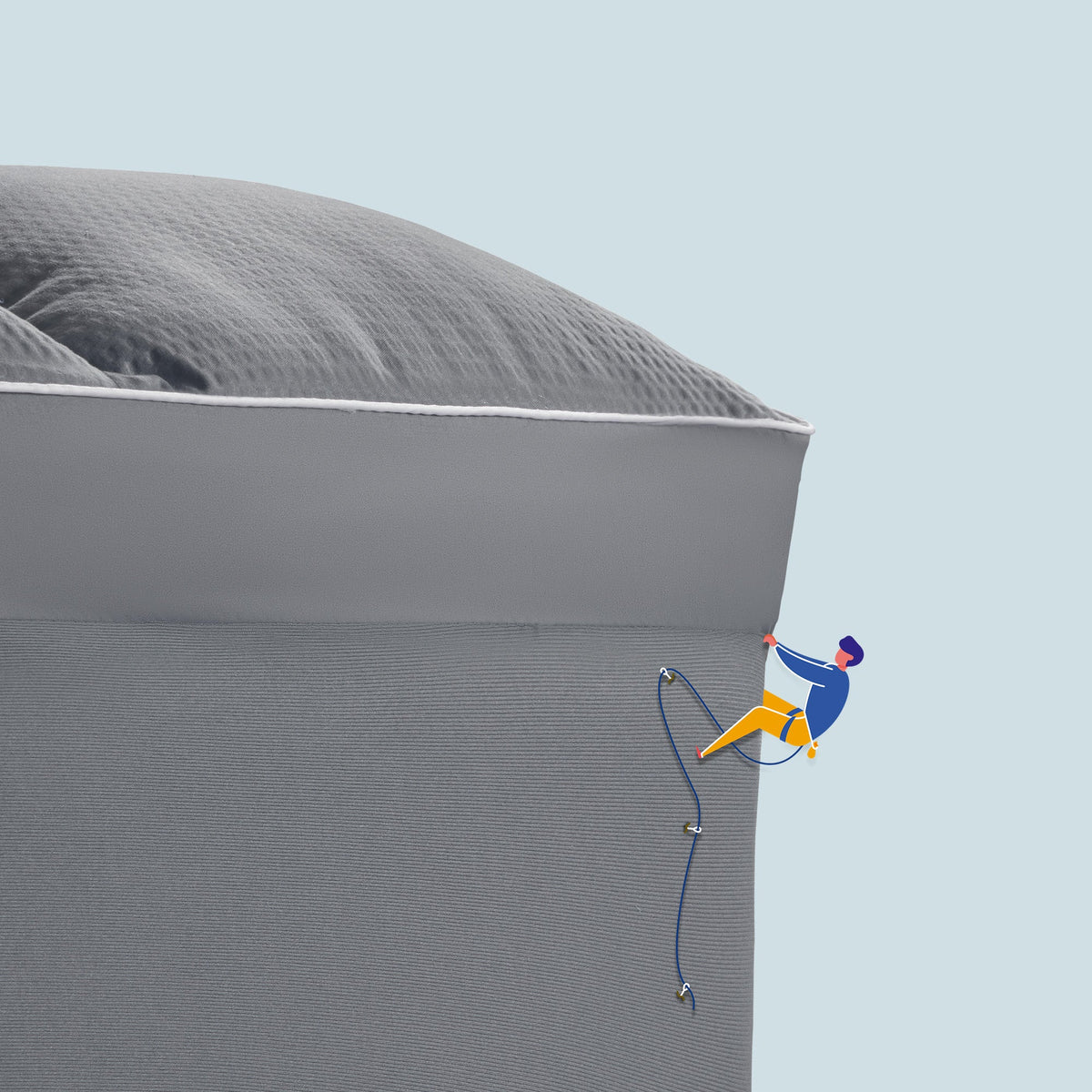 Extra Fluffy Mattress Pad Deep Pockets - Grey