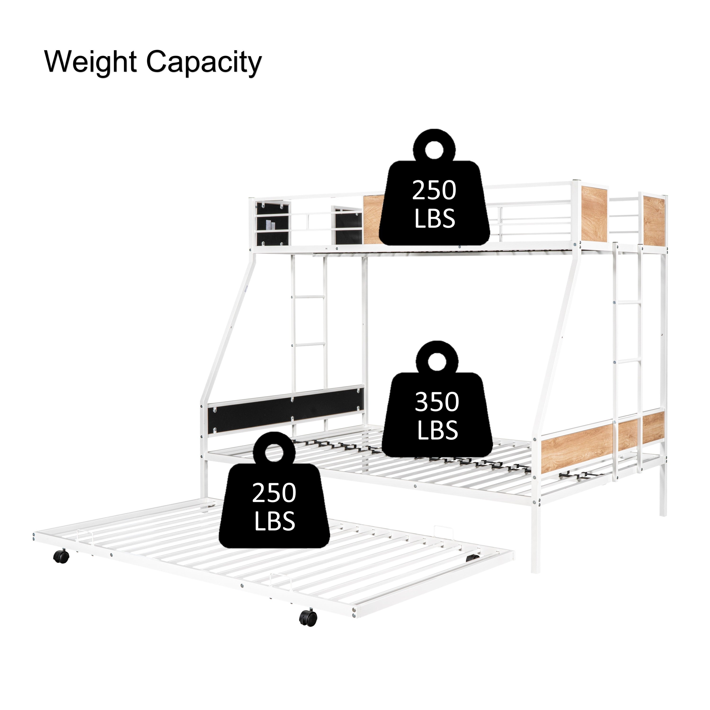 Metal Twin-Over-Full Bunk Bed with Trundle