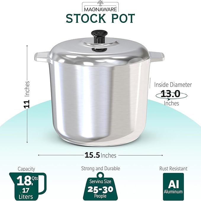 Magnaware Stock Pot with Lid 14 Quarts