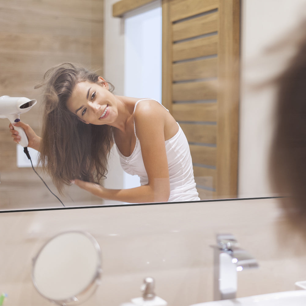 36x24 inch Modern Black Bathroom Mirror with Aluminum Frame