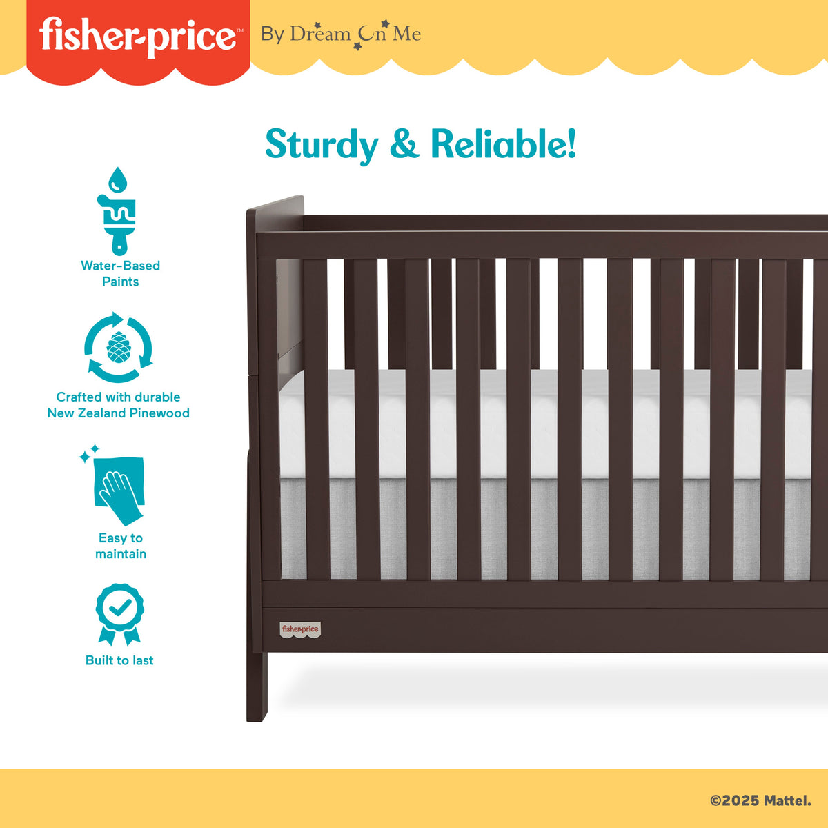 Fisher-Price Iris 5-in-1 Convertible Crib by Dream On Me